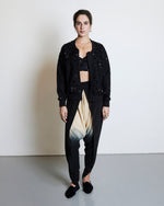 Ombre Silk Draped Pants - Black