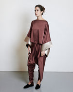 Silk Draped Pants - Mocha
