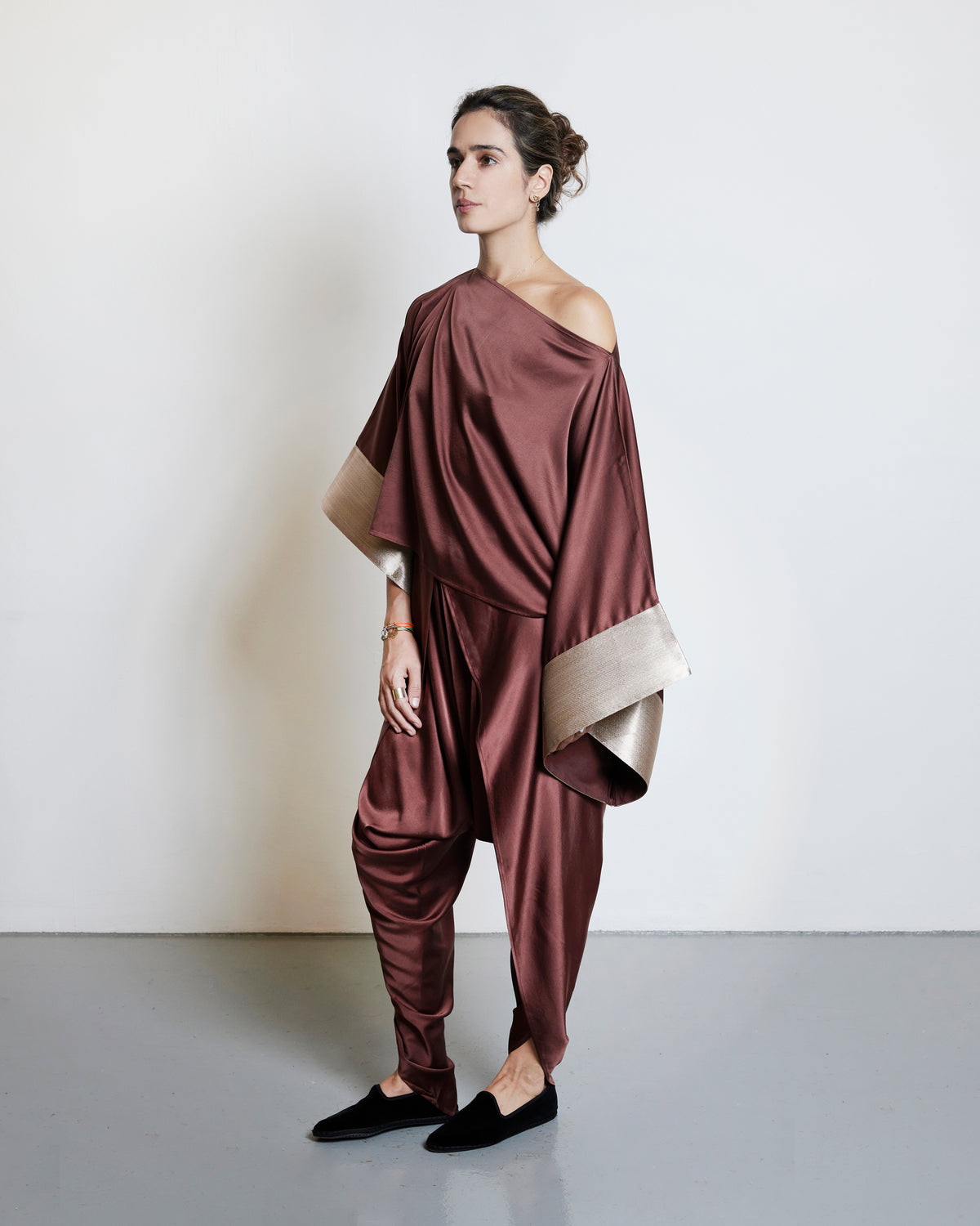 Silk Kimono Blouse - Mocha