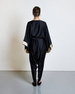 Silk Draped Pants - Black
