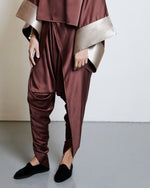 Silk Draped Pants - Mocha