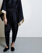 Silk Draped Pants - Black