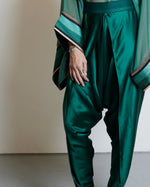 Silk Draped Pants - Black