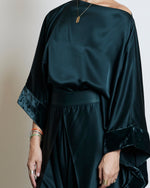 Silk Kimono Blouse - Black/Red