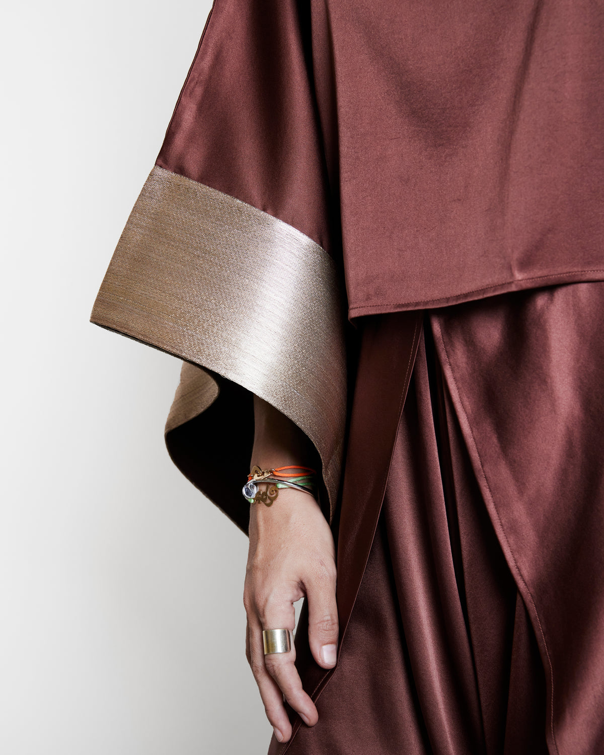Silk Kimono Blouse - Black/Red
