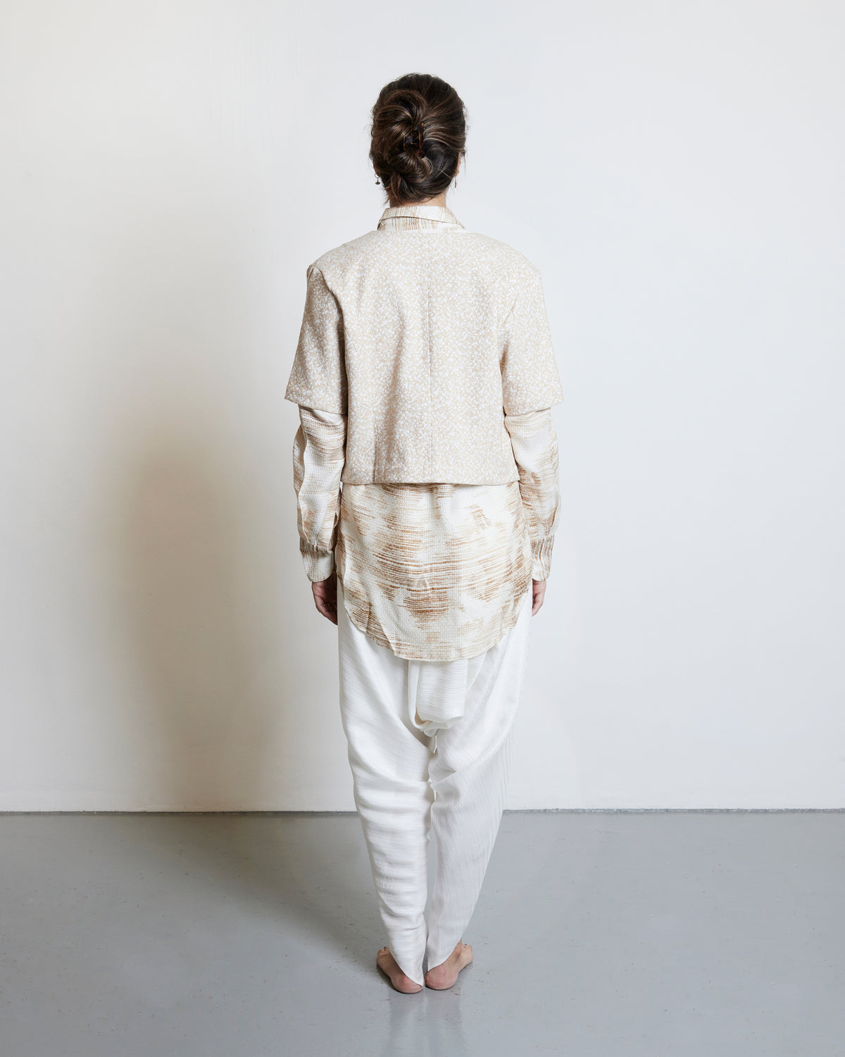 Silk Draped Pants - White