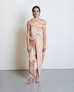 Silk Draped Pants - Nude